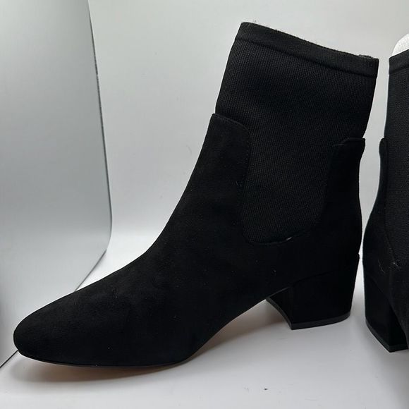 CUSHIONAIRE Women's block heel stretch boot with Memory Foam Padding 8 WIDE BLAC - Picture 7 of 7